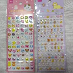 猫と犬のキャラクターシールセット　ぷっちりシール　プッチもちシール