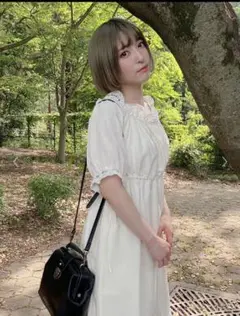 Maison de FLEUR canone コットンレースオフショルワンピース