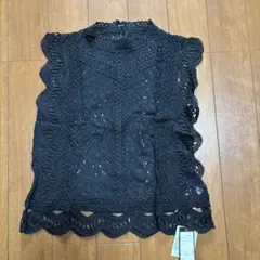 【早い者勝ち】黒レースノースリーブブラウス