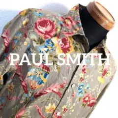 el8 PAUL SMITH 花柄 長袖シャツ カーキ色 メンズL