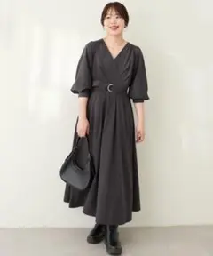 natural couture ako骨スト優勝カシュクールワンピース スミクロ