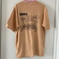 The Smurfs スマーフ　バッグプリント半袖Tシャツ　Lサイズ　淡色