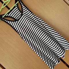 ストライプ バックオープンタンクトップ