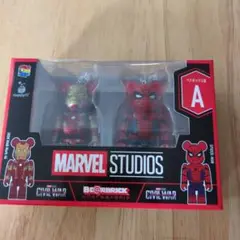 マーベル　ハッピーくじ　ベアブリック　ペア賞A アイアンマン　スパイダーマン
