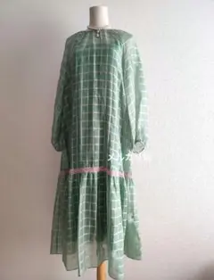 leurlogette ルールロジェットフリーティングチェックドレスワンピース