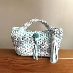みこ様♡グラデーション×お花模様　ズパゲッティ マルシェバッグ