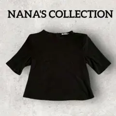 NANA'S COLLECTION 5分袖トップス ノーカラートップス (F)黒