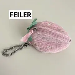 【匿名配送】フェイラー　いちご　チャームポーチ　ピンク