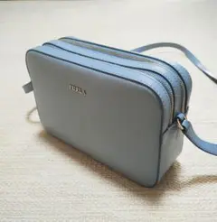フルラ FURLA レザー ショルダーバッグ カメラバッグ ライトブルー