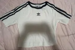 adidas ホワイト ストライプ Tシャツ ミニT