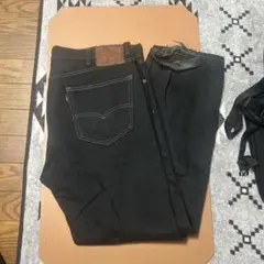 Levi's 505ブラック ストレートデニムパンツ