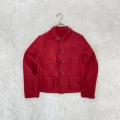 Off & Tee デニムジャケット （M）レディース レッド フリンジポケット