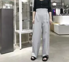 GALERIE VIE コットンシルクシアサッカー ワイドパンツ