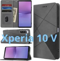 Sony Xperia 10 V ケース 手帳型 グレー　⭐️新品未使用品⭐️