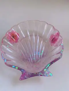 レジン♡ピンクパープルシェル型トレー