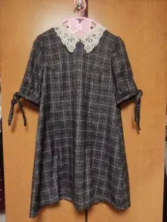 ロジータ　襟付き　チェック　ワンピース