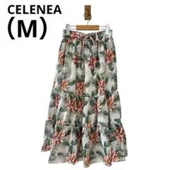0697【新品タグ付き】CELENEAロングフレアスカート花柄リゾート感Mサイズ