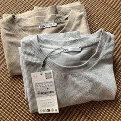 【2枚セット】ZARA テクスチャーtシャツ