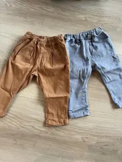 オレンジとグレーのボトムスセット