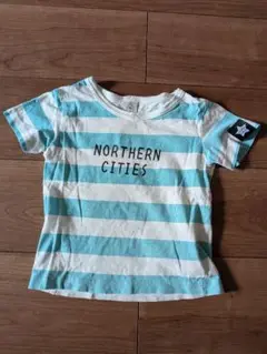 半袖Tシャツ グリーンと白ストライプ