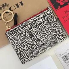 COACH コーチ コインケース ホワイトブラックディズニーキースヘリングコラボ