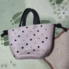 美品　TO BE CHIC スワロフスキー付き　かごバッグ