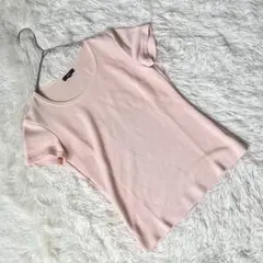《ロペ/ROPE》【M】Tシャツ リブ編み ピンク クルーネック 日本製