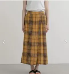 ⭐︎未使用⭐︎アーバンリサーチドアーズ チェックラップストレートスカート イエロー