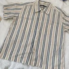 ラルフローレン　175 半袖シャツ　ストライプ　べージュ　美品