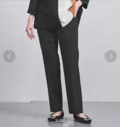 UNITED ARROWSW/CLOTH センタープレスストレートパンツブラック
