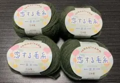 YANAGIYARN(ヤナギヤーン) 恋する毛糸 並太 4個セット グリーン