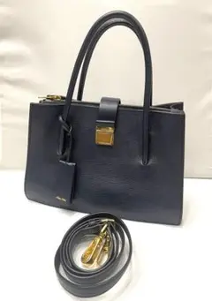 美品!!【miu miu マドラス 2wayショルダーバッグ ネイビー】