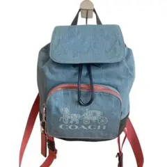 コーチ リュック バックパック デニム×レザー 馬車ロゴ