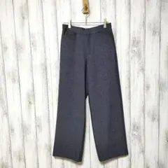 ハルメク　O体型7号股下66　裏起毛 ワイドストレートパンツ