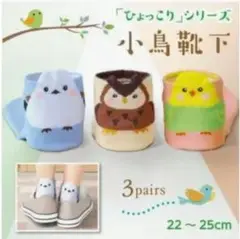 ❗お値下げ❗小鳥デザイン靴下3足セット 22〜25cm