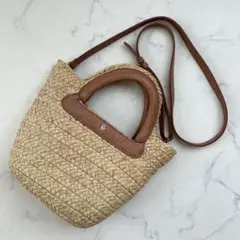 極美品✨ヘレンカミンスキー 2way ラフィア バッグ ショルダー