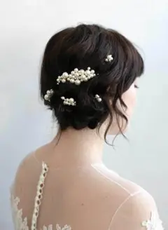 5高品質ヘッドドレス★パールヘアアクセサリーウェディングブライダルティアラ
