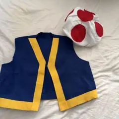 マリオのキノピオ　コスチュームベストと帽子セット　子供