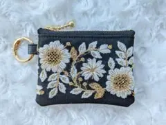 ミニポーチ インド刺繍リボン×合皮 [限定品]