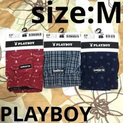 新品☆PLAYBOY☆メンズ☆前開きトランクス☆パンツ☆3枚セット☆M