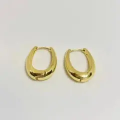 【新商品!】ワンタッチフープピアス ゴールド