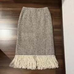 美品JET LOS ANGELES フリンジ付きロングスカート
