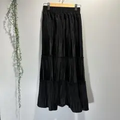 shang pin M ティアドロップスカート　黒 ベルベット　おしゃれ　121