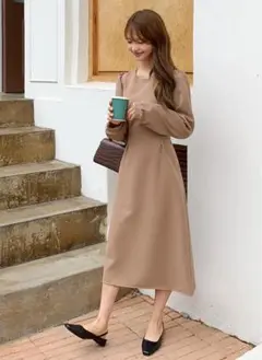 dholic バックリボンパフスリーブワンピース