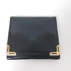 P948　黒 レザー コインケース ゴールド金具
