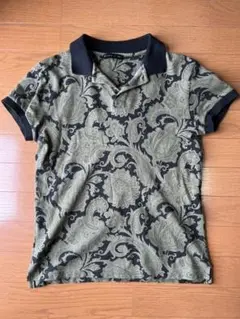 etro エトロ ポロシャツ ペイズリー カーキ 黒