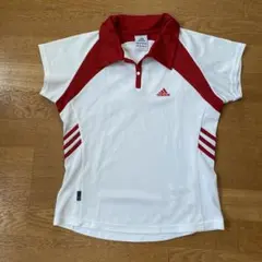adidas ポロシャツ ホワイト/レッド Lサイズ