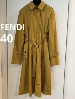 FENDI スプリングコート リアルファー 2way レオパード柄 ブラック L FENDI スプリングコート リアルファー 2way レオパード柄 ブラック L