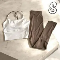 人気　ヨガウェア 上下セットアップ ブラトップ ヨガレギンス ピラティス S