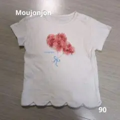 花柄刺繍 ホワイト Tシャツ　ムージョンジョン